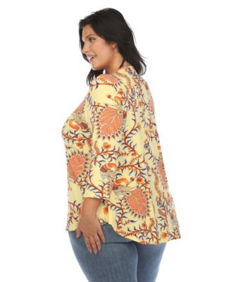 Plus Size Vibrant Boho Swing Top