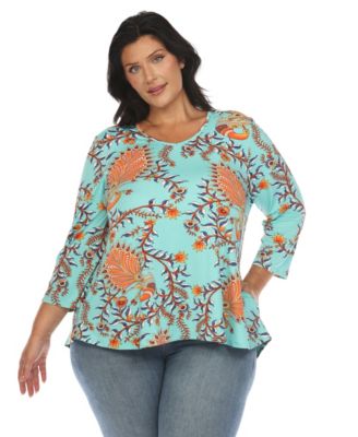 Plus Size Vibrant Boho Swing Top