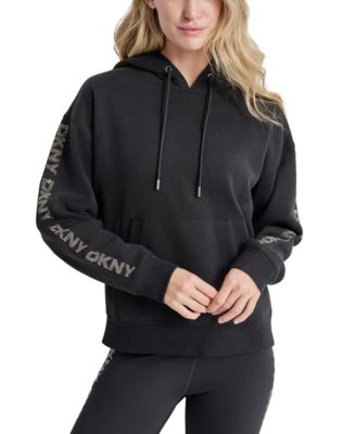 DKNY - Women's Rhinestone Logo Hooded Sweatshirt