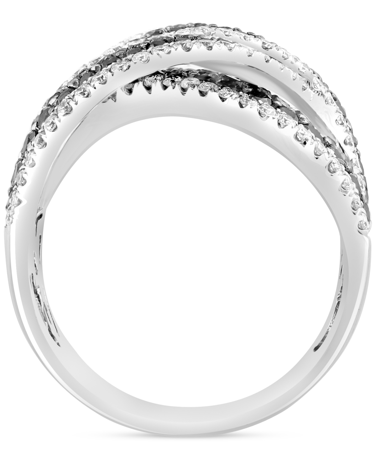 Effy Collection Effy Black & White Diamond Knot Ring (2-1/3 Ct. T.w.) In 14k White Gold In White Gold
