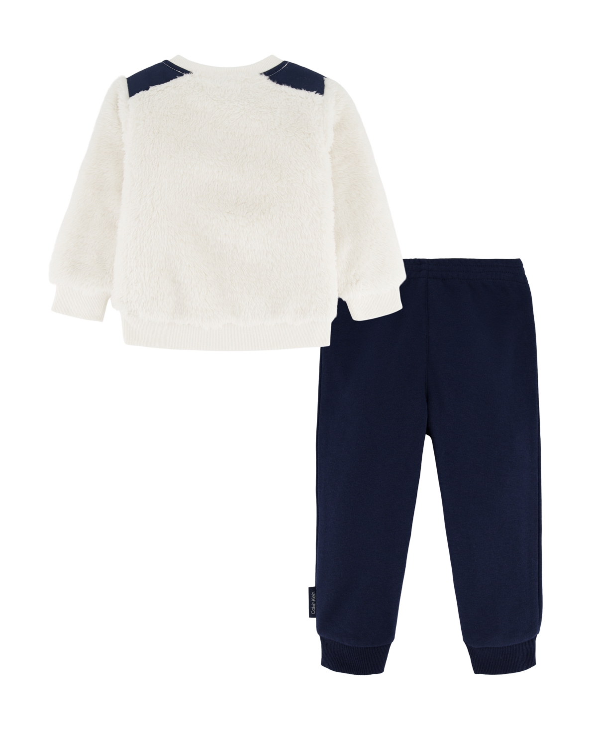 Calvin Klein Baby Boy Sherpa and Fleece Sweatsuit, 2-Piece Set -Navy Blazer