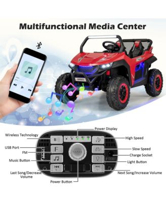 12V 2-Seater Kids Ride On UTV RC Electric Vehicle Suspension w/ Lights & Music