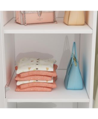 2-Door Armoires and Drawers with Mirror and Storage Shelves