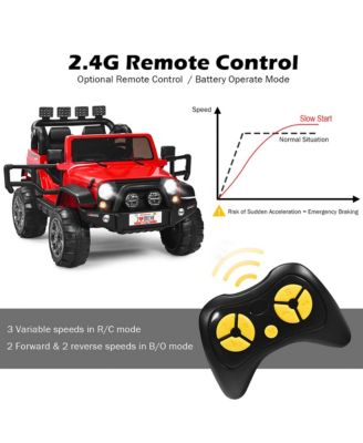 12V Kids Ride On Car 2 Seater Truck RC Electric Vehicles w/ Storage Room