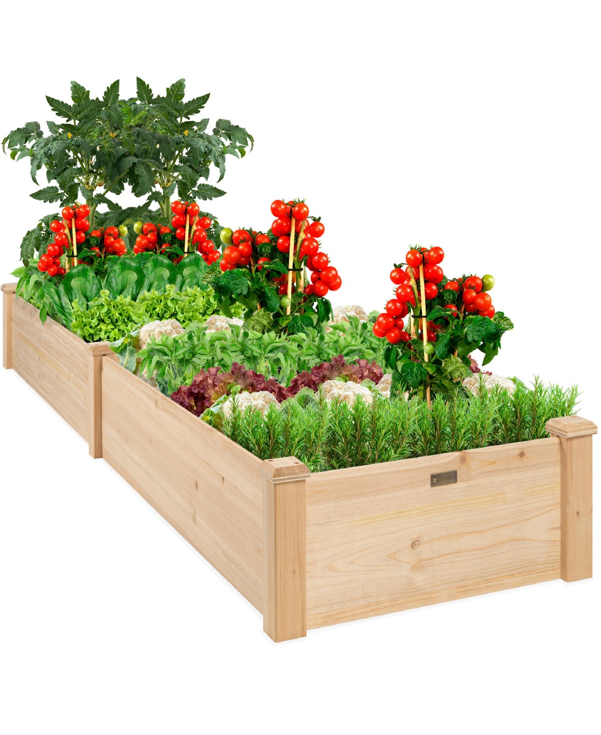 8x2ft Outdoor Wooden Raised Garden Bed Planter for Grass, Lawn, Yard - Acorn brown