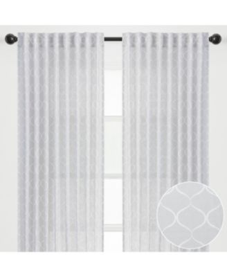 Premium 2-Panel Light Filtering Curtains - Semi Sheer for Living Room, Bedroom, Kitchen - 52" x 84" - Silhouette Sage