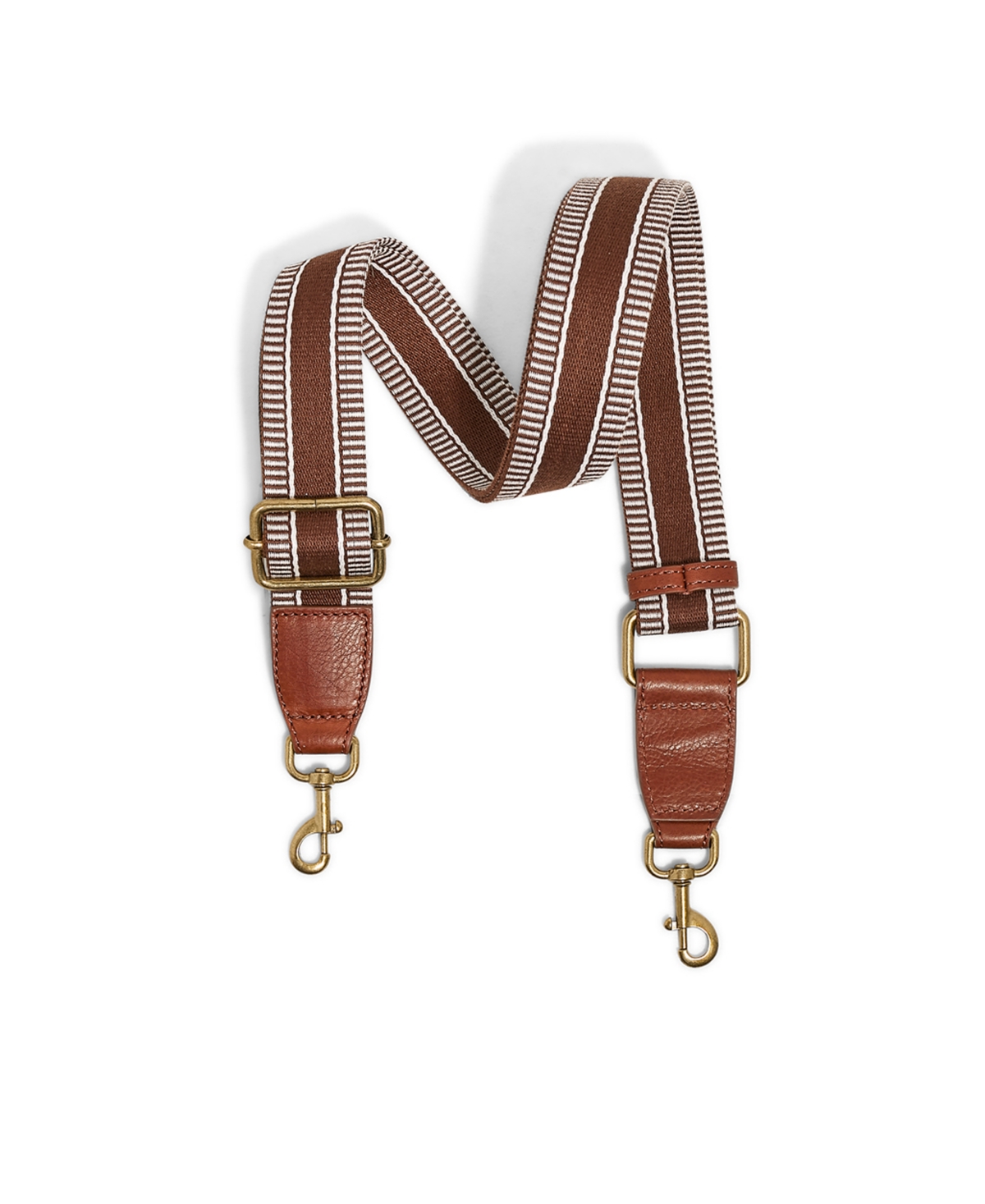Striped Web Strap - Cordovan