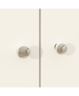 White Wood Bookcase with adjustable Shelves, 2 door