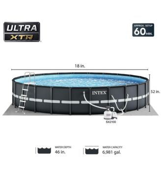 18Ft x 52In Ultra XTR Frame Round Above Ground Swimming Pool Set with Pump