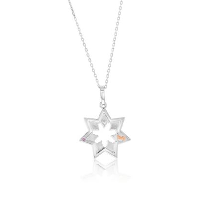 Sterling Silver Cubic Zirconia Snowflake Drop Pendant
