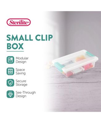 Small Clip Box Clear Storage Tote Container with Latching Lid, 6 Pack