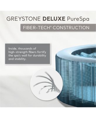 28449EP PureSpa Plus Greystone Inflatable Square Hot Tub Spa, 83 x 28"