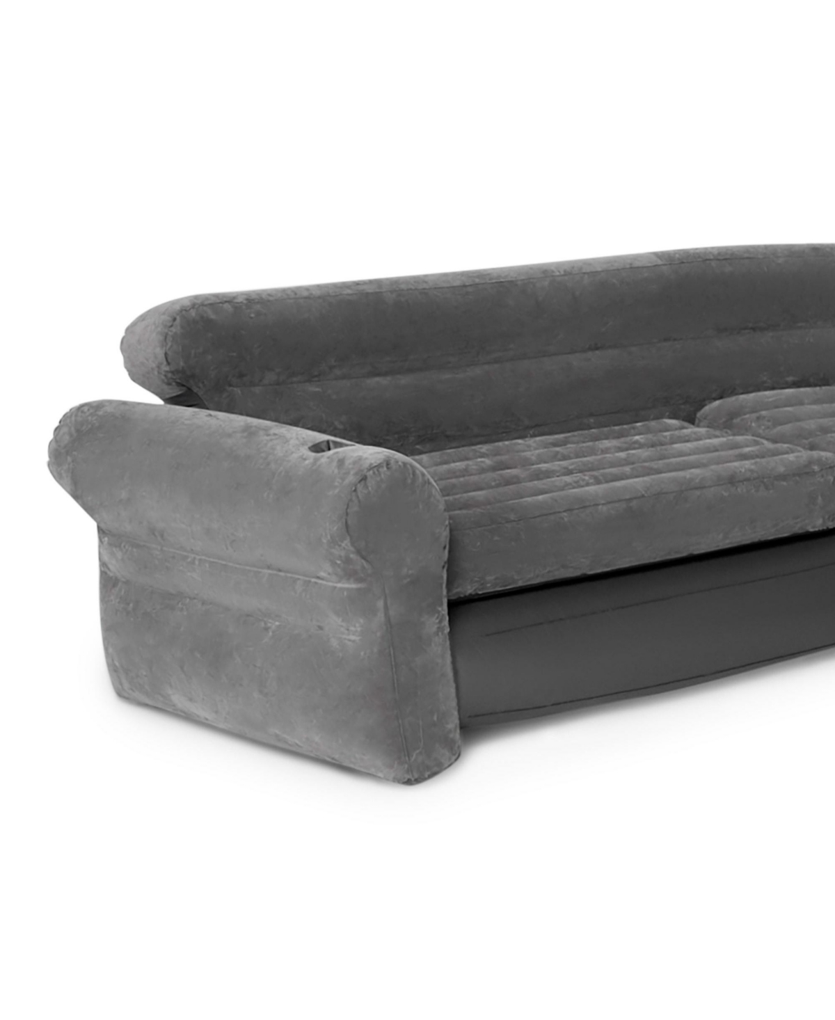 Intex Corner Sofa L-Shaped Inflatable Lounge Couch w/ Cupholders,(2 Pack) - Gray