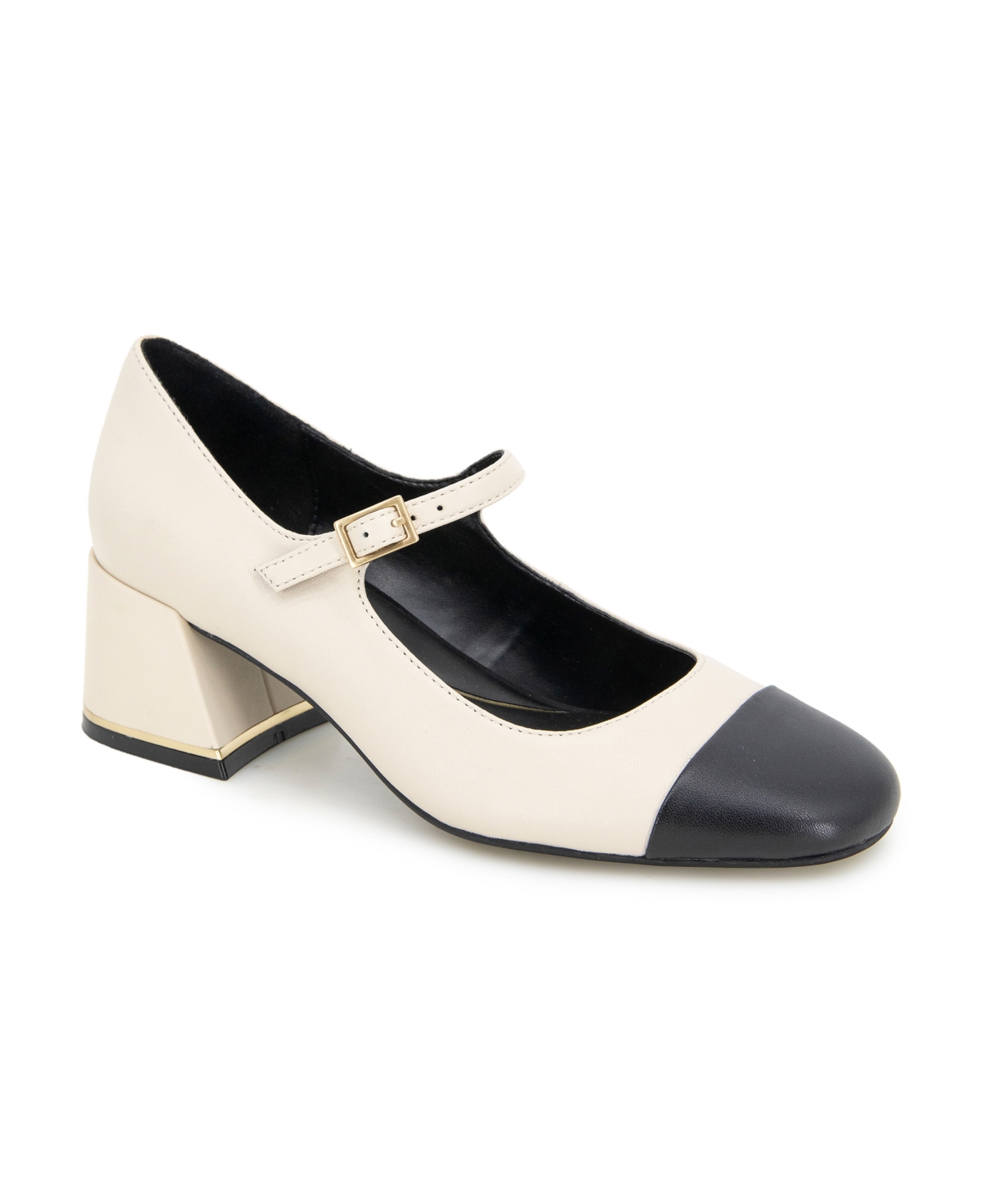 Kenneth Cole New York Women's Alec Block Heel Mary Jane Pumps -Black