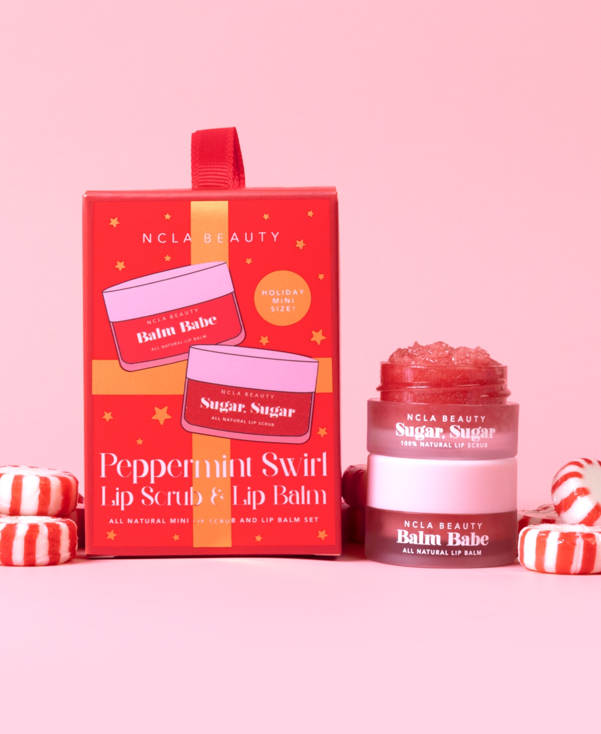 Ncla Beauty 2-pc. Peppermint Swirl Lip Scrub & Lip Balm Ornament Set In No Color