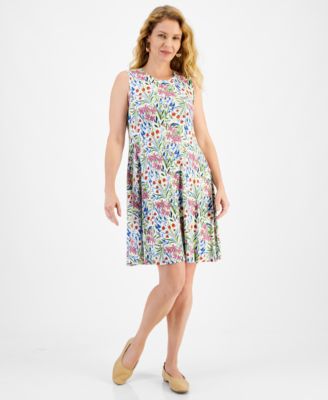 Style & Co - Women's Blooming Florals Printed Sleeveless Flip-Flop Dress