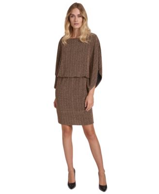 Jessica Howard - Women's Open-Back Dolman-Sleeve Elastic-Waist Dress