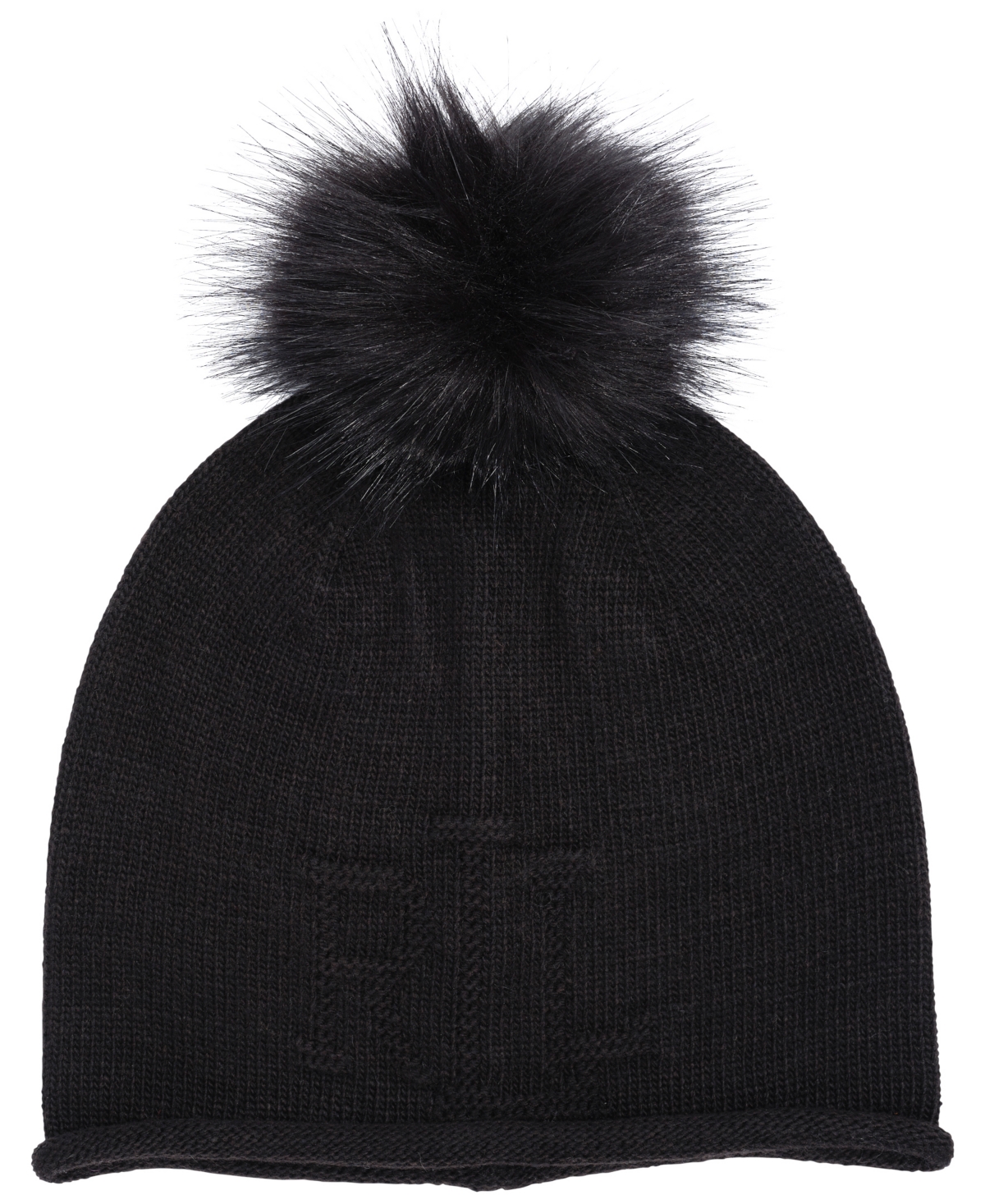 Lauren Ralph Lauren Textured Logo With Pom Hat In Black