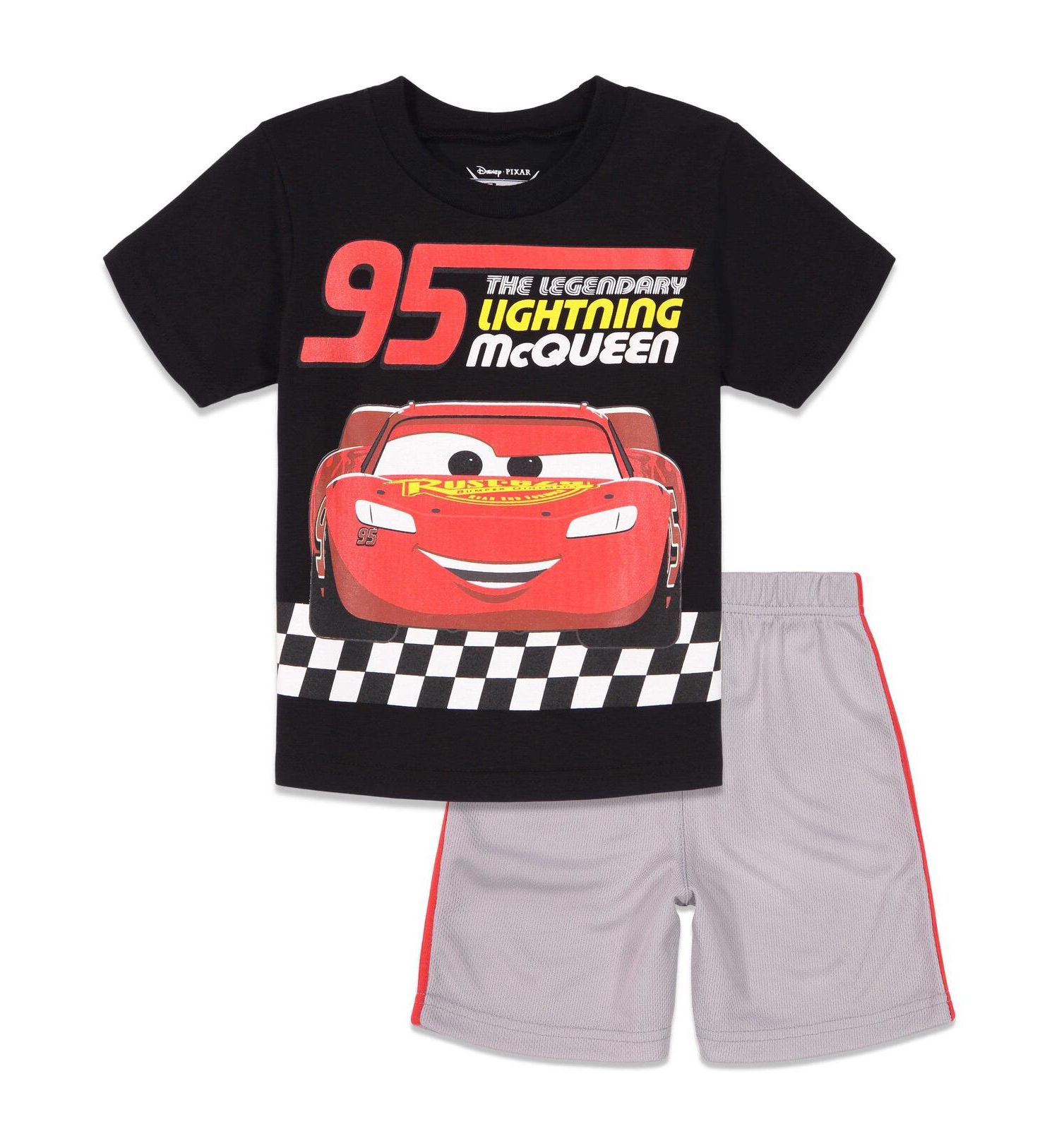 Little Boys Lion King Cars T-Shirt and Mesh Shorts Outfit Set to (18 Months - 10-12)