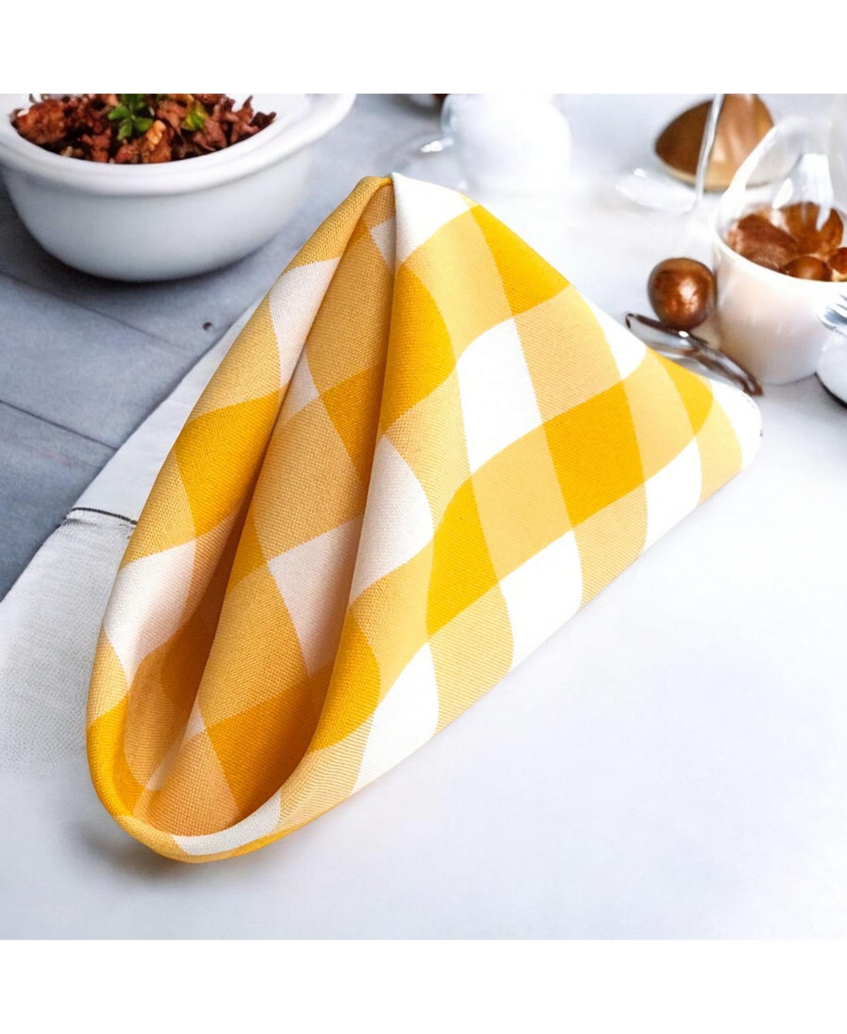 Slickblue Pack of 4 Gingham Checkered Napkins, x Inches