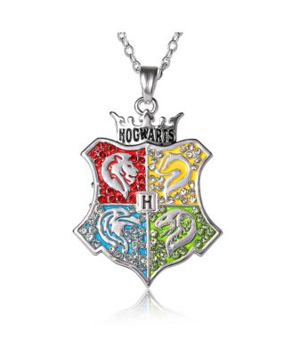 Hogwarts Crest Pendant Multicolored Charm Necklace