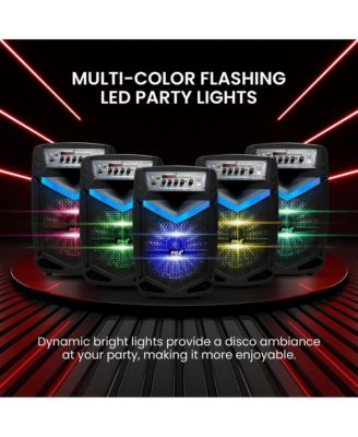 10” Bluetooth Portable PA Speaker With Rechargeable Battery, Party Lights & Microphone, 600 Watt