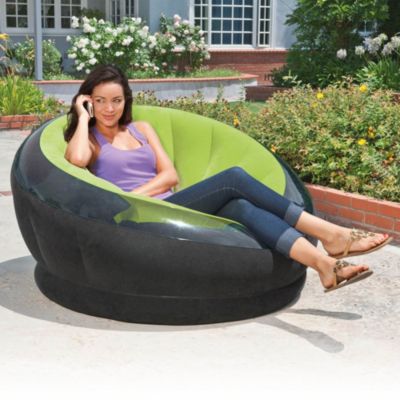 Empire Inflatable Blow Up Lounge Dorm Camping Chair for Adults, Lime Green