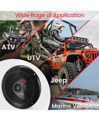 6.5" Waterproof Marine Speakers, Full Range, 150 Watt, Black