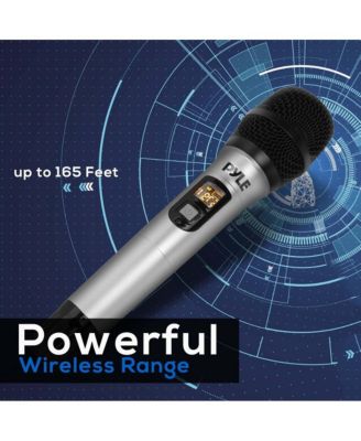 UHF Wireless Microphone Adapter System, Pro Audio Wireless Mic Transmitter with Selectable Frequency