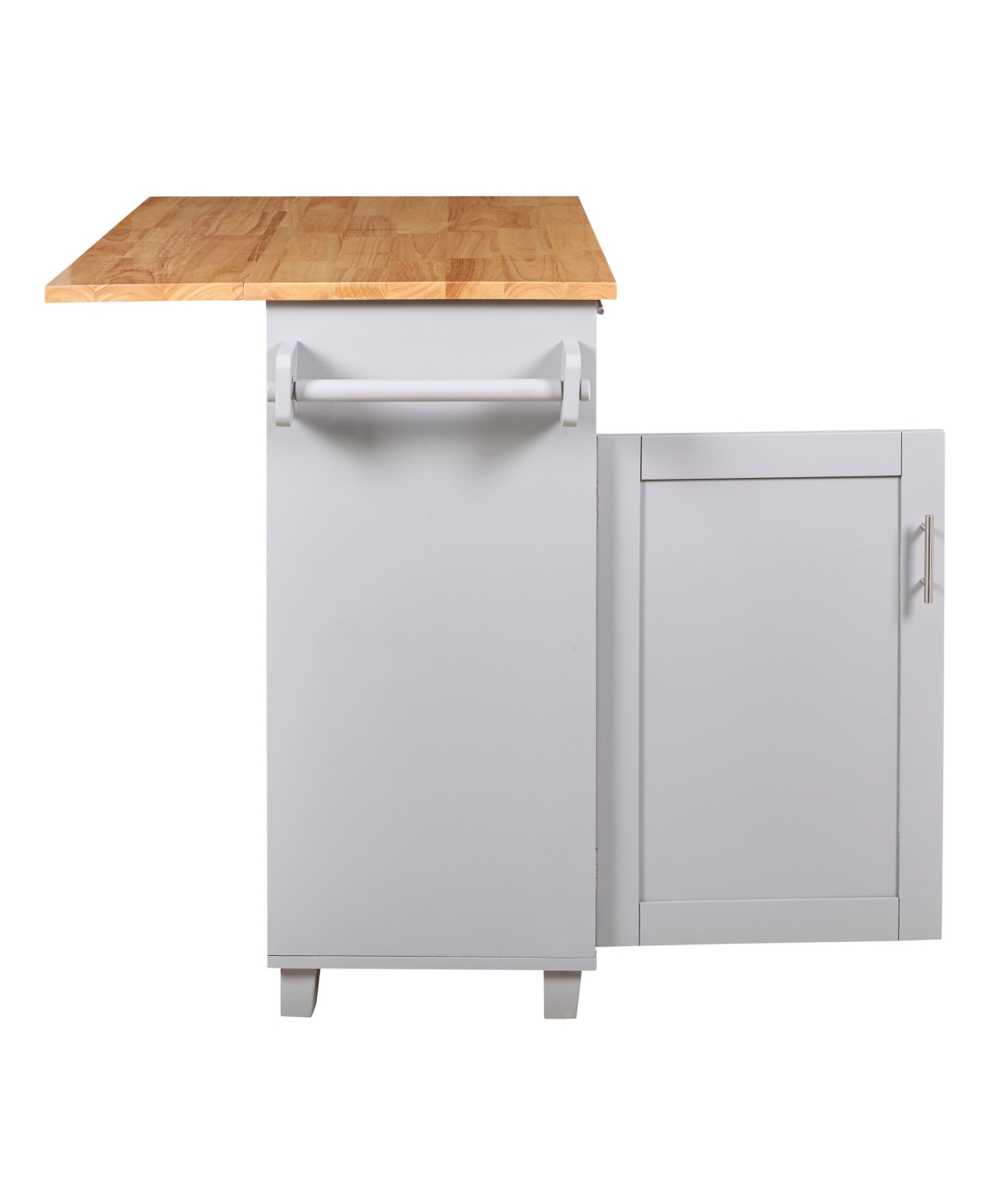 Slickblue Rolling Kitchen Island with Storage: Rubber Wood Top, Spacious Drawer with Divider, Internal Storage Rack