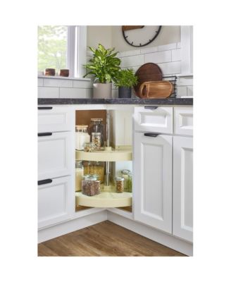 24'' Lazy Susan Pie-Cut Polymer Two-Shelf, Almond, LD-2942-24-15-1