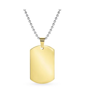 X-Large Military Dog Tag Pendant Necklace Stainless Steel 24 Inch Ball Chain