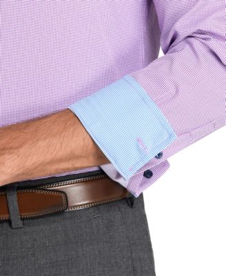 Men Slim-Fit Micro-Geo Dress Shirt