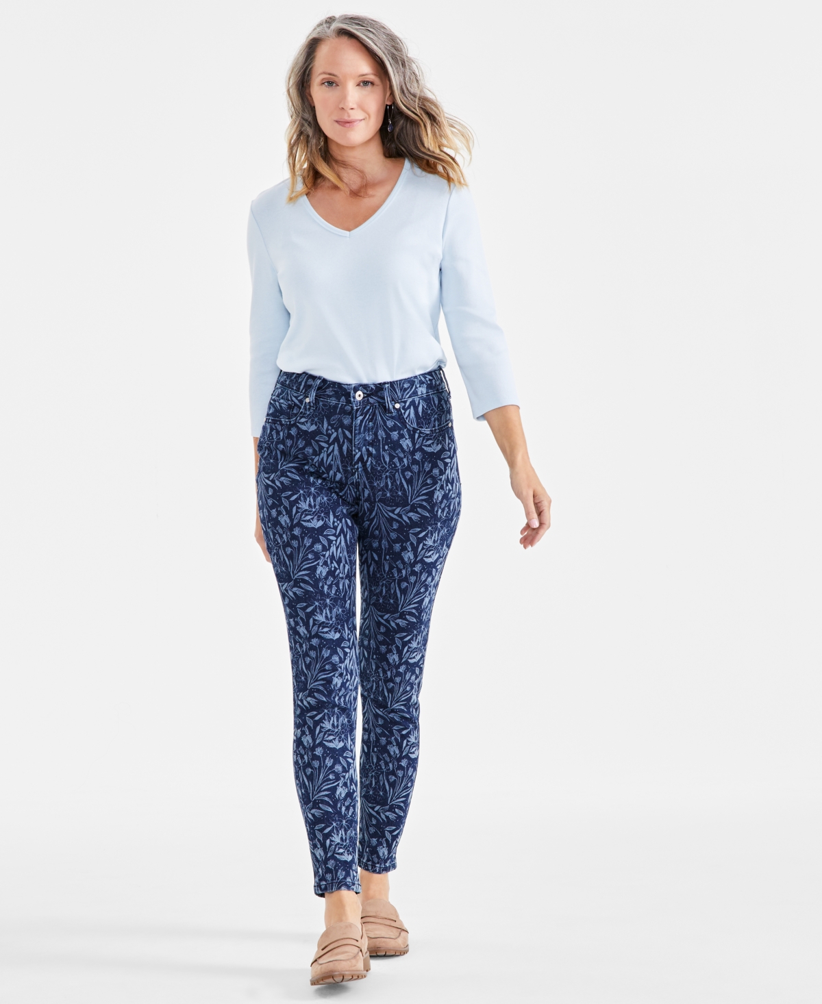 STYLE & CO WOMEN'S MID-RISE CURVY SKINNY JEANS, CREATED FOR MACY'S 