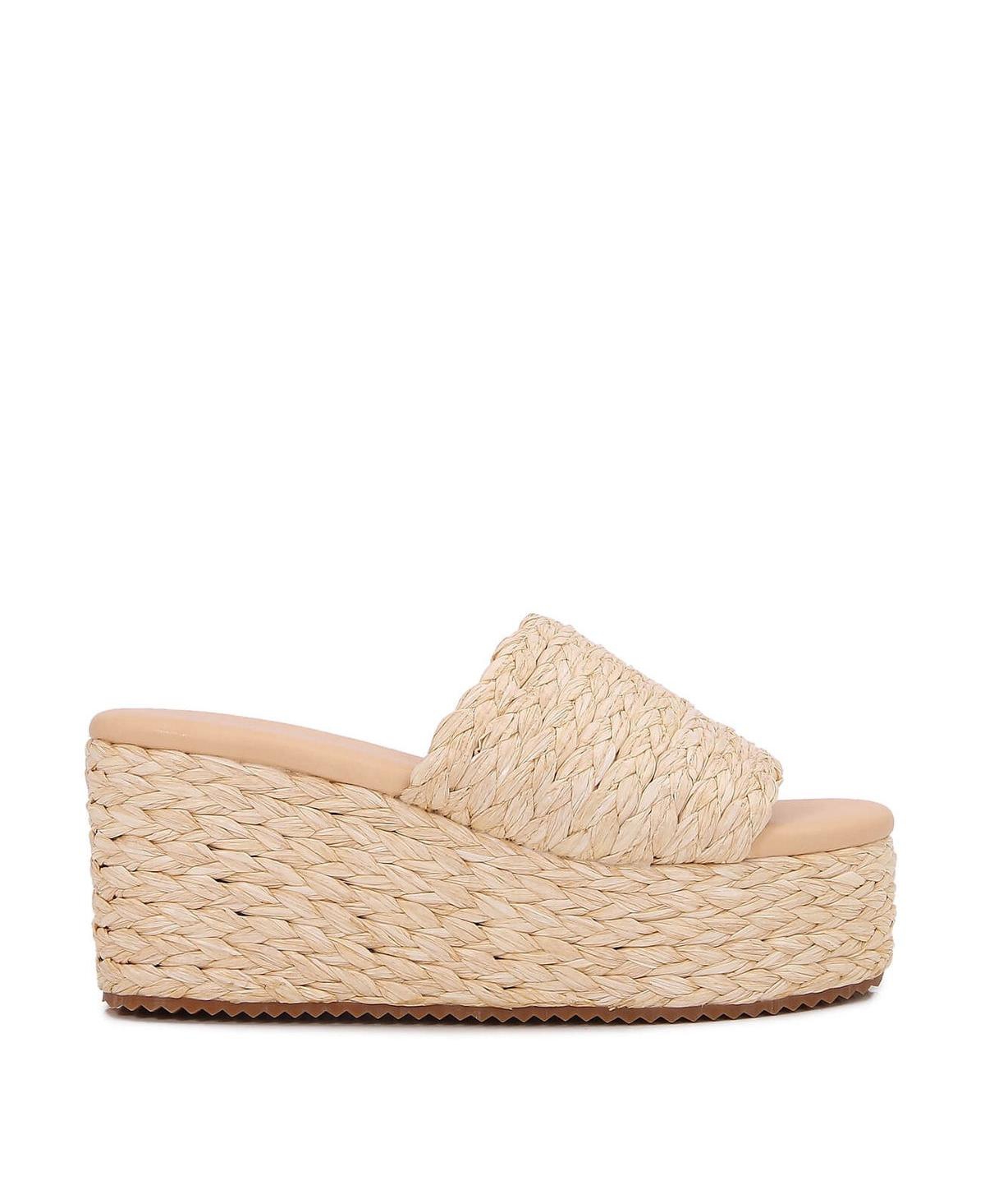 Berness Amber Woven Raffia Platform Wedge Sandals