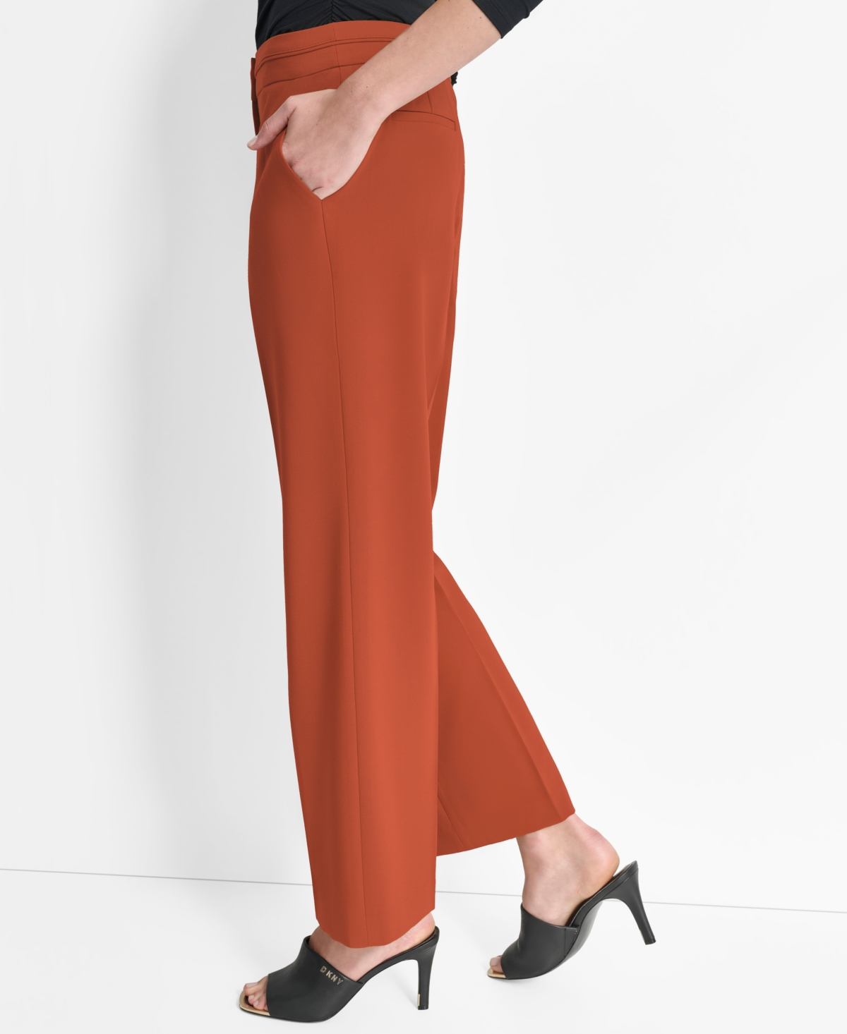 Dkny Women's Mid-Rise Wide-Leg Pleat-Front Pants