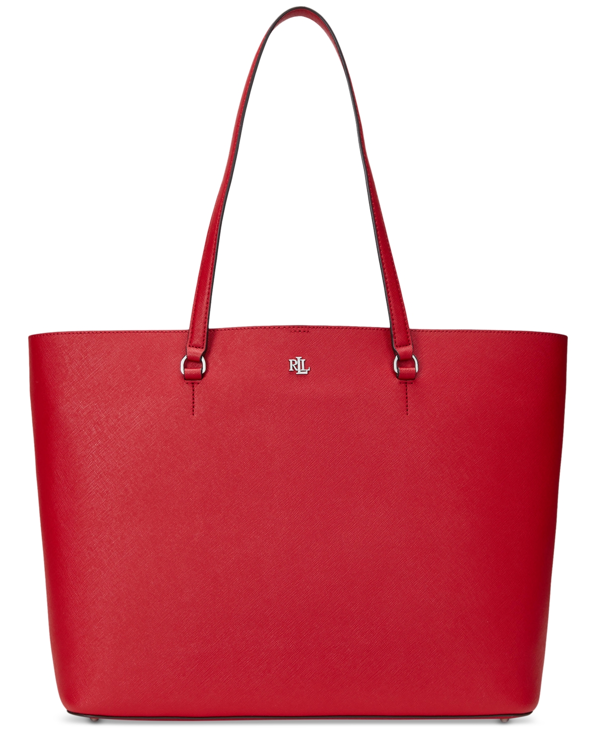 Lauren Ralph Lauren Karly Crosshatch Leather Large Tote