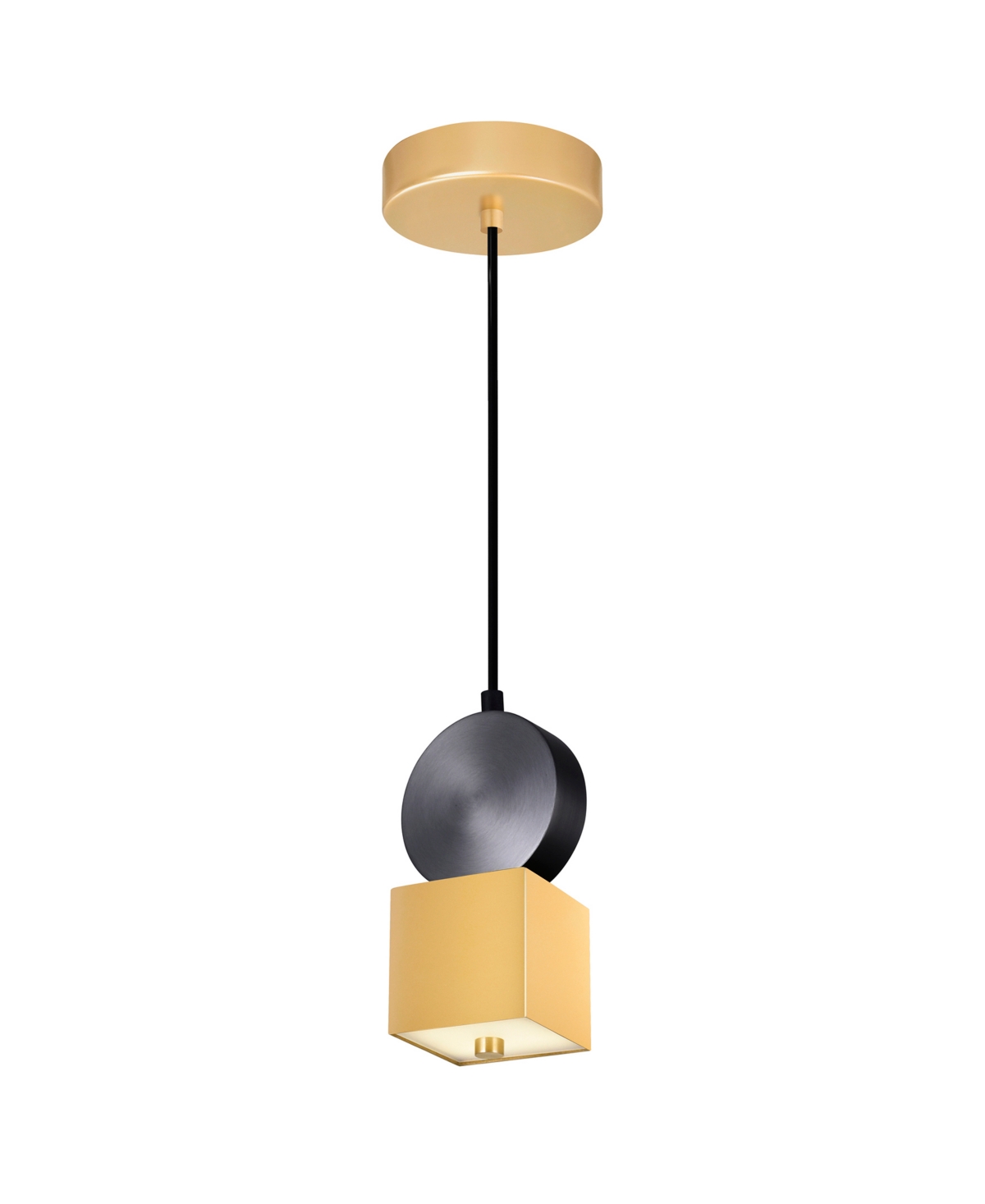 Cwi Lighting 8" Metal Saleen Led Mini Pendant In Sun Gold Black
