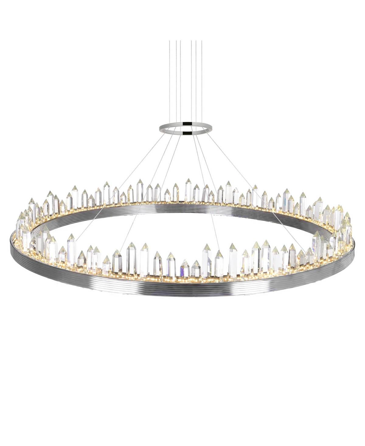 Cwi Lighting 6" Metal Agassiz Led Chandelier In Polished Nickel