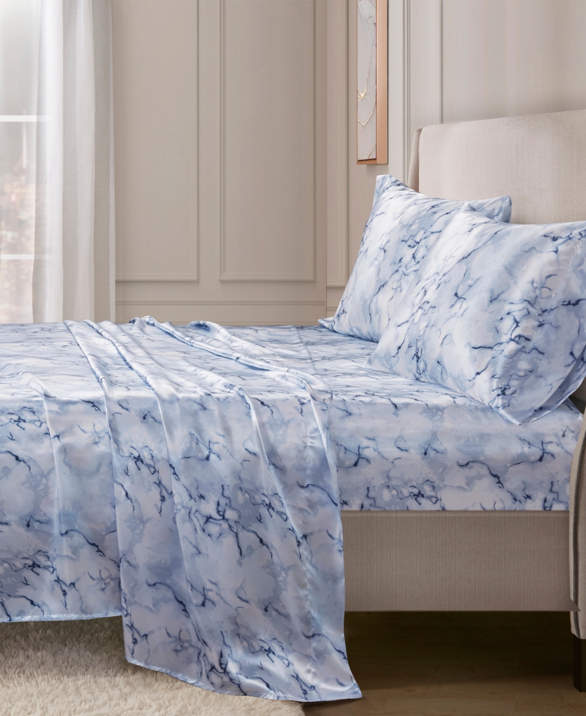 Madison Park Essentials Printed Satin Sheet Set