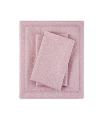 Printed Microfiber 4 Piece Sheet Set, Queen