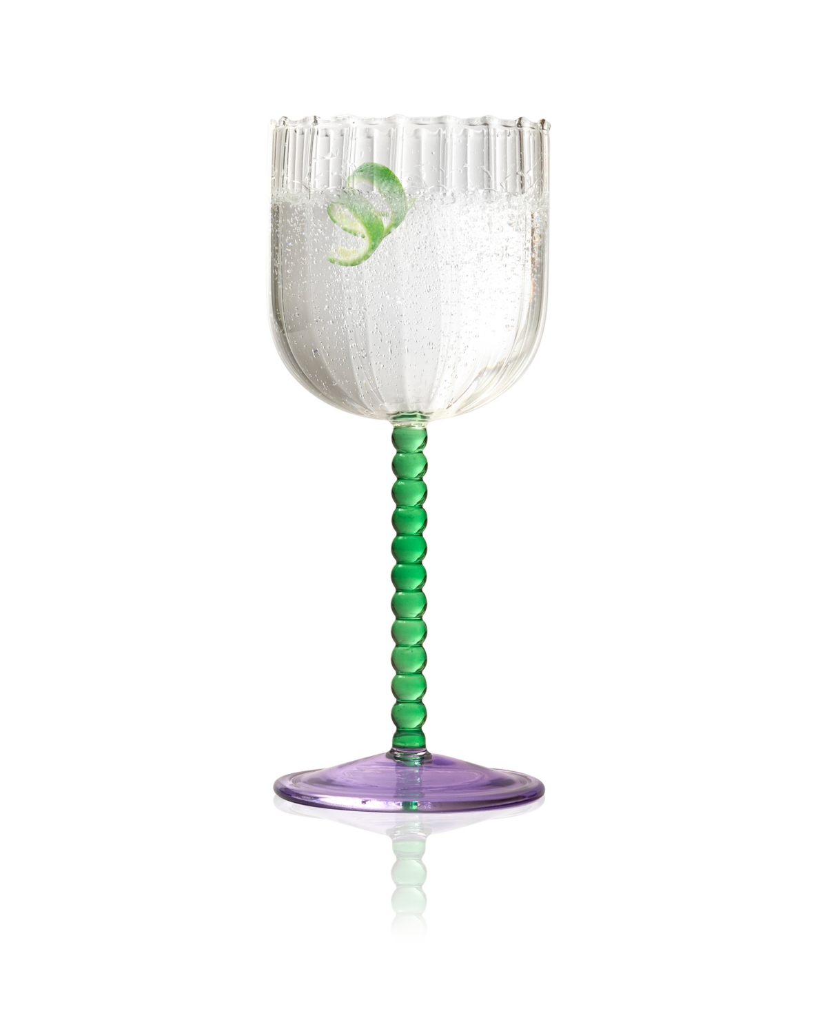 Qualia Glass Mardi Gras All Purpose Wine Glasses, Set Of 4 In Multi Colour