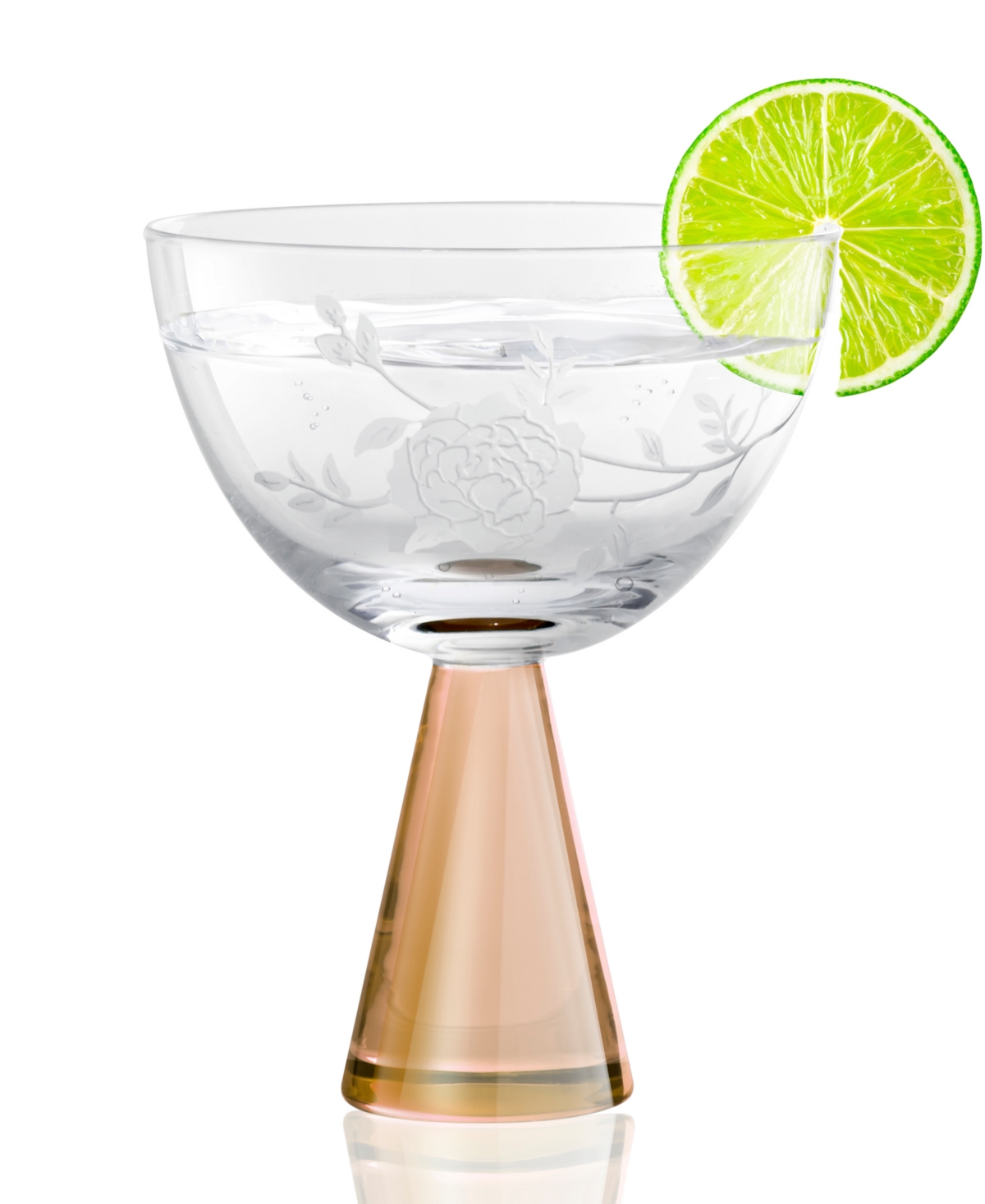 Qualia Glass Peony Coupes, Set Of 2 In Amber