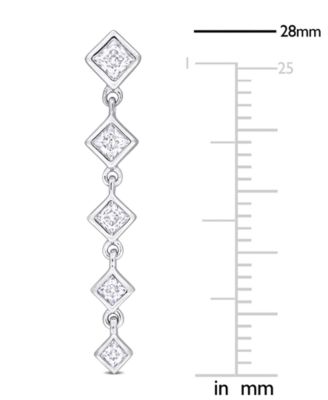 Moissanite Linear Drop Earrings (5/8 ct. t.w.) in Sterling Silver