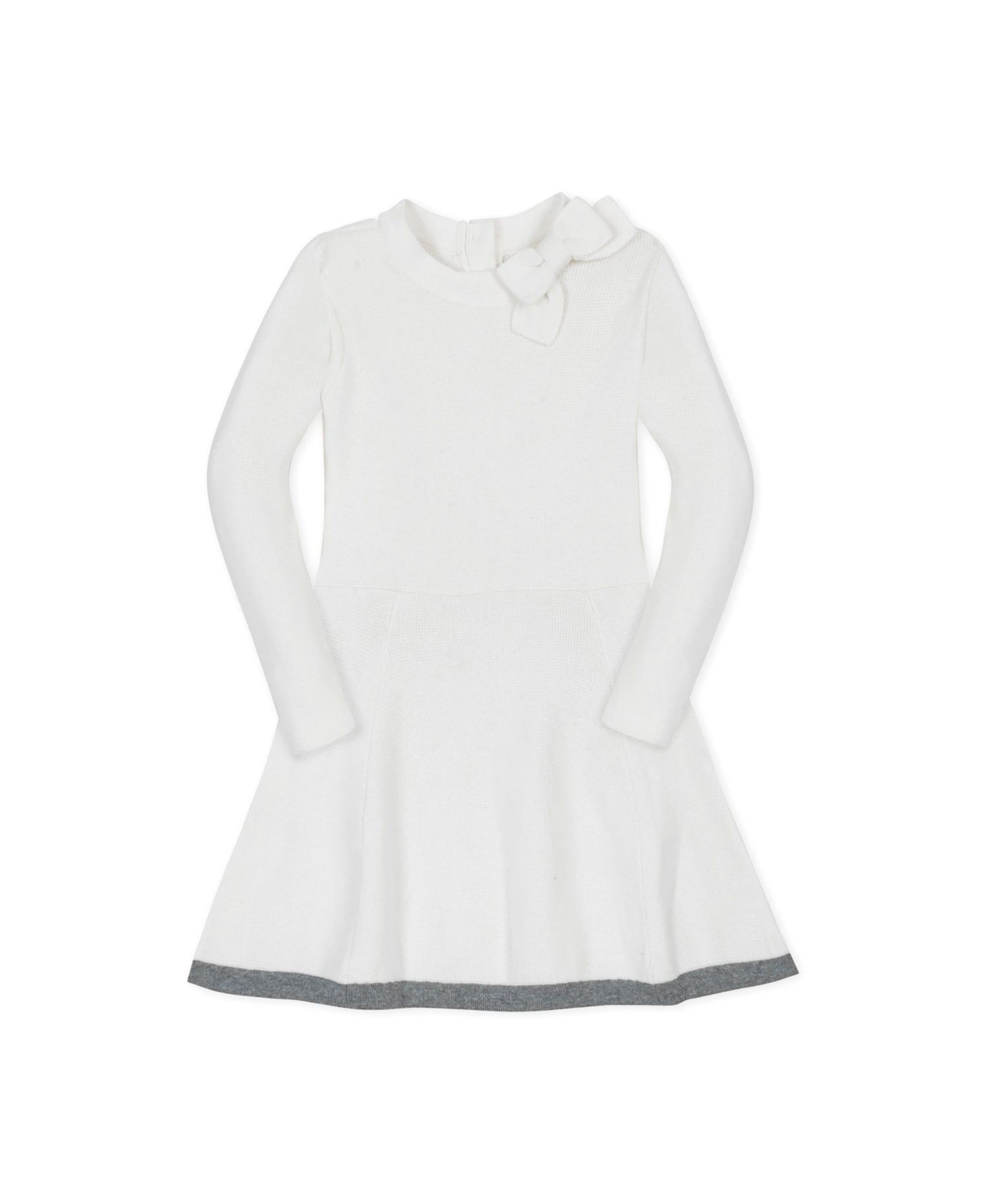 Baby Girls Hope and Henry Organic Long Sleeve Mock Neck Bow Detail Sweater Dress