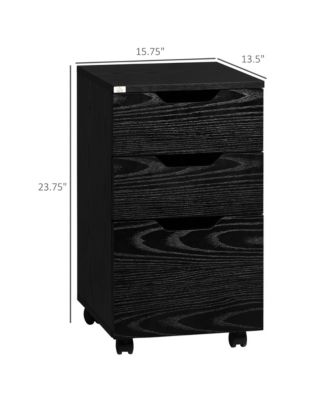 3 Drawer File Cabinet Storage Organizer W/ Caster Wheels,