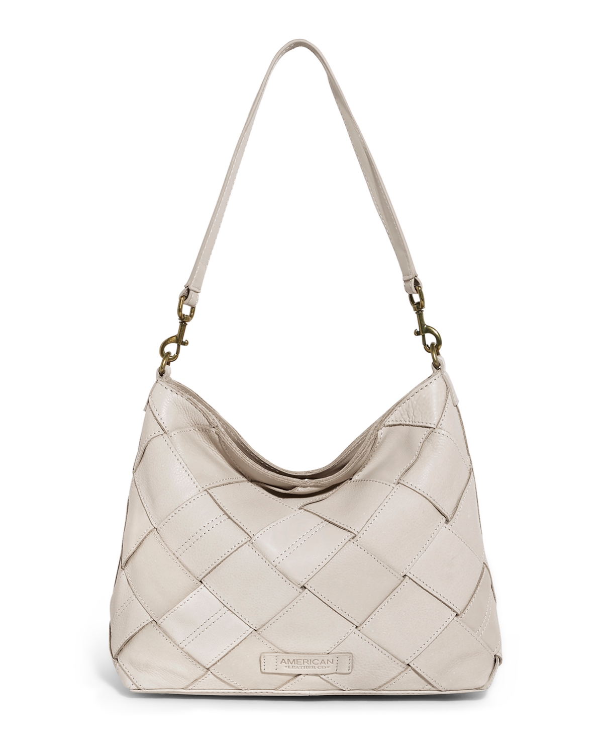 Mercer Woven Top Zip Hobo - Ecru Smooth