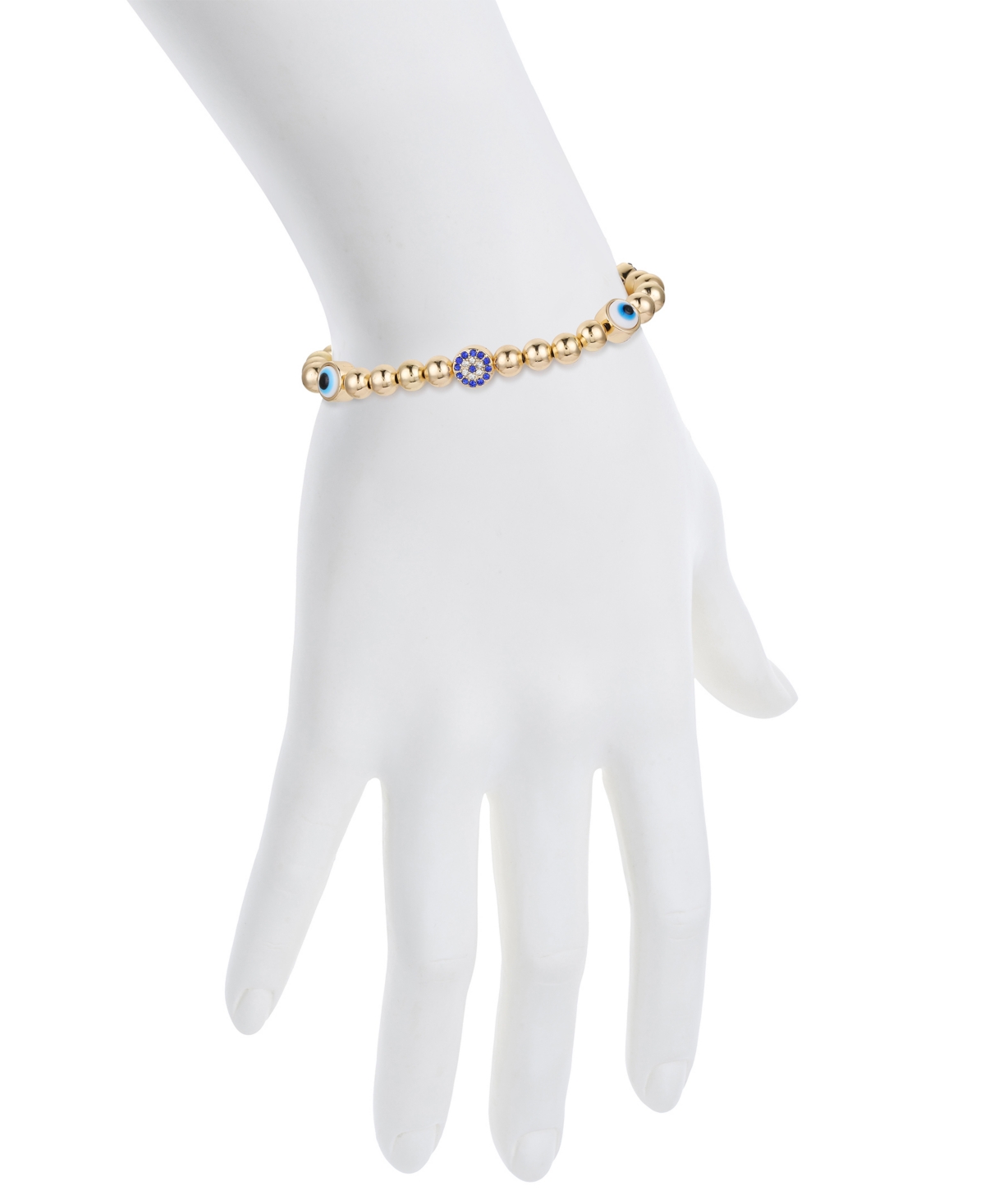 Unwritten Crystal Evil Eye Beaded Stretch Bracelet
