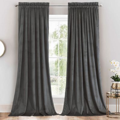 Set of 2 Heavyweight Velvet Curtain Rod Pocket Panels