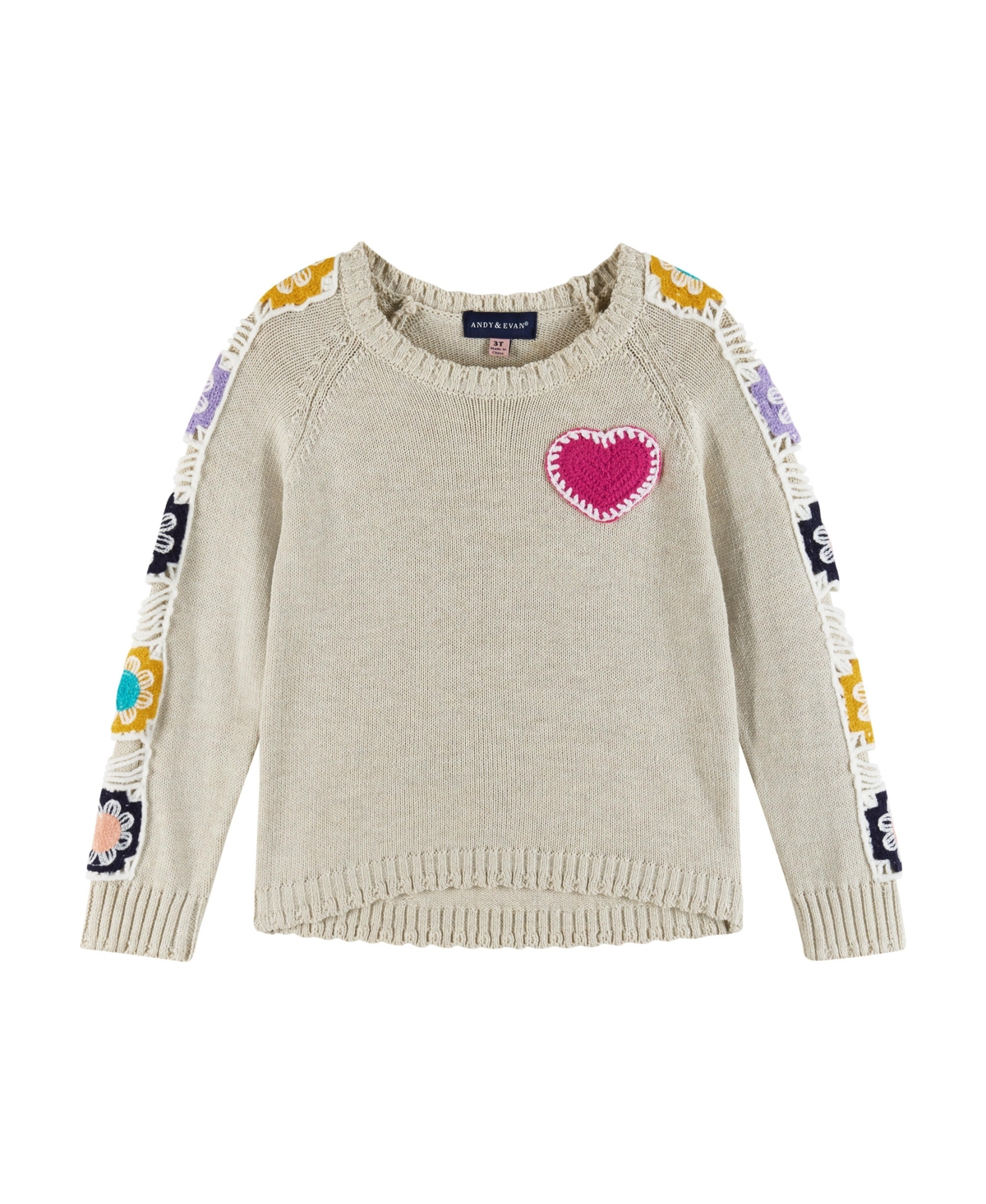 Andy & Evan Little Girls Toddler/Child Floral Crochet Sweater & Legging Set